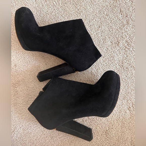 Michael Kors Women's Haven Boots Block Heel Hidden Platform Black Suede Sz 8.5 M - Picture 7 of 9